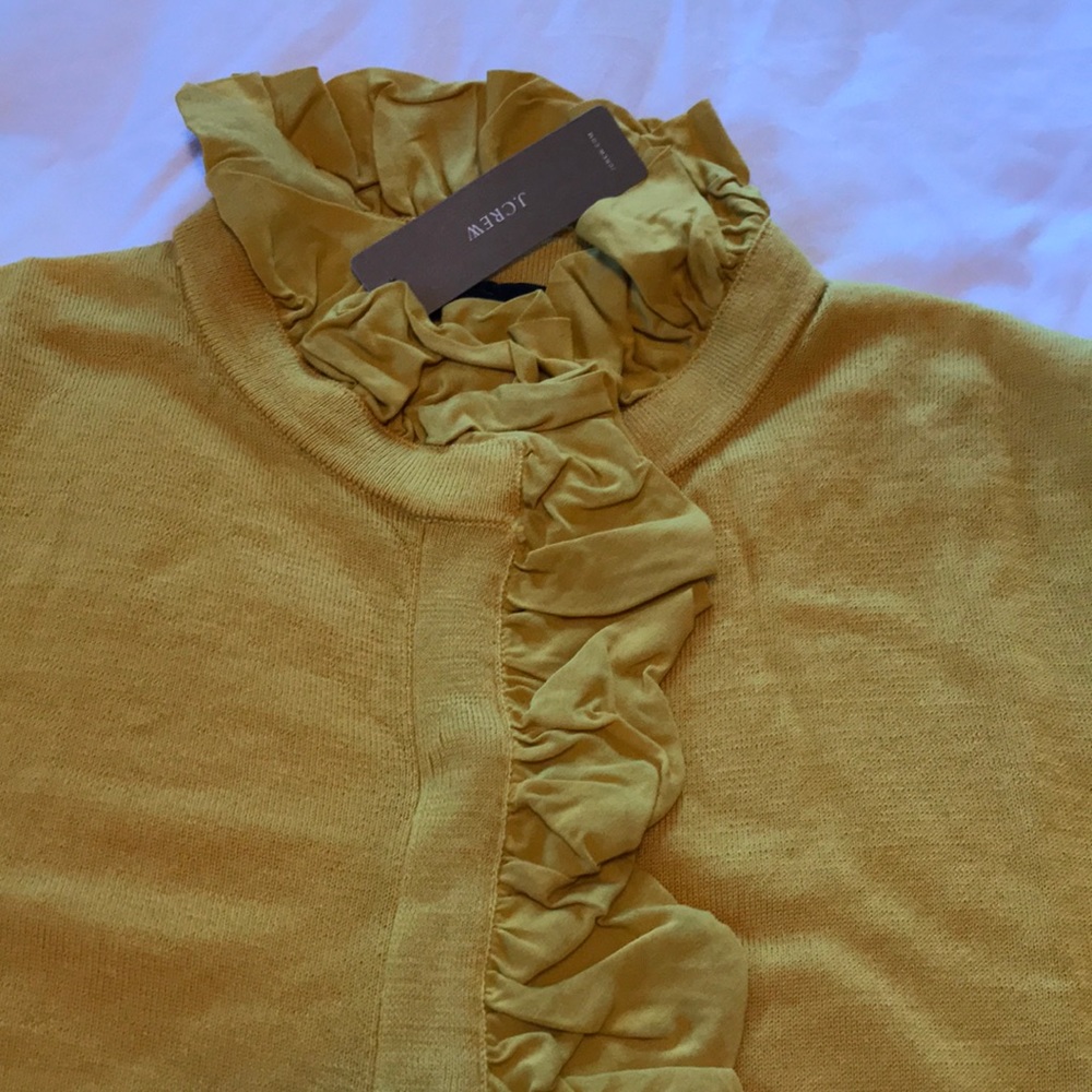 J. Crew - Gold Yellow Ruffle Cardigan - Picture 3 of 6